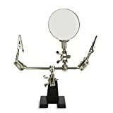 NEIKO 01902 Adjustable Helping Hand with Magnifying Glass, Soldering Station Stand with Dual Alligator Clips and a Heavy Base