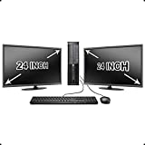 HP Elite Desktop Computer Tower PC Intel Ci5-2400, 16GB Ram, 2TB HDD, Wireless WiFi, Bluetooth Adapter, DVD-ROM, Keyboard Mouse 24 inches Dual LCD Monitor Brands Vary, Windows 10 (Renewed)