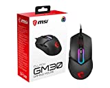 MSI Clutch GM30 Gaming Mouse, 6200 DPI, 20M Omron Switches, Optical Sensor, Ergonomic Design, Illuminated Scroll Wheel, RGB Mystic Light Compatible, PC/Mac