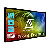 Akia Screens Fixed Frame Projector Screen 120inch 16:9 8K 4K Ultra HD 3D Ready Wall Mount CINEWHITE UHD-B 120' Projection Screen for Indoor Movie Video Home Theater Cinema Office AK-FF120WH2