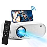 Laptop Projector Computer Projector WiFi Portable Projector Upgrade 1080P for Home Outdoor Movie with Zoom for Android iOS Windows PS5 Laptop TV-Stick Compatible with HDMI,USB,VGA,Audio,TF Card,AV