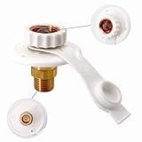 kipa RV City Water Fill Inlet Flange Brass RV Water Hookup Connector FPT 1/2' Female Thread 3' Flange White, with Check Valve backflow Preventer in City Water Connection