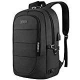 AMBOR Travel Laptop Backpack,17.3 inch Anti Theft Business Laptop Backpack with USB Charging Port and Headphone Interface, College School Backpack for Men & Women,Black