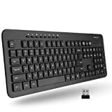 Macally 2.4G Wireless Keyboard for Laptop or PC Desktop - Easy to Use & Ergonomic Computer Keyboard Wireless - Cordless Keyboard with Numeric Keypad & 104 Keys - Plug & Play for Windows PC