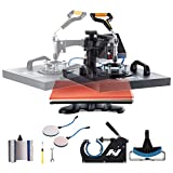 VEVOR Heat Press Machine, 15 x 15 Inch, 6 in 1 Combo Swing Away T-shirt Sublimation Transfer Printer with Teflon Coated, Accessories Included, ETL/FCC Certificated (Color and model may Vary)
