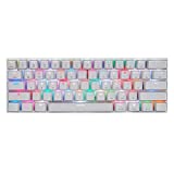 MOTOSPEED 60% Dual-Mode BT5.0/Type-C Mechanical Keyboard, 61 Keys Bluetooth Mechanical Keyboard,Gaming/Office Keyboard for PC/Mac Gamer (Red Switch, White)