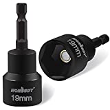 HORUSDY 2-Pieces RV Leveling Scissor Jack Socket Drill Adapter, 1/4 Inch Hex Shank, Fits 3/4 Inch or 19mm Hex Drive Jacks