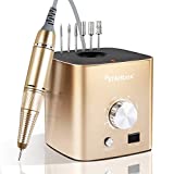 Nail Drill for Acrylic Nails, Professional Nail Drill Machine with Foot Pedal BTArtbox 30000 rpm Electric Efile Nail Drill for Gel Nails Remove Poly Nail Gel Gift for Women Home and Salon Use, Gold