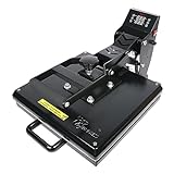 PowerPress Industrial-Quality Digital Sublimation Heat Press Machine for T Shirt, 15x15 Inch, Black