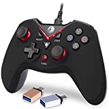 IFYOO V-one Wired USB Gaming Controller Gamepad Joystick for PC Laptop Computer (Windows XP/7/8/10) & Steam & Android & PS3 - [Red,OTG]