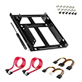 Dual SSD/HDD Metal Mounting Bracket kit 2.5 to 3.5, Convert Any 2.5 inch Solid State Drive/HDD Into One 3.5 inch Drive Bay