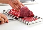 Advanced Beef Jerky Slicer Kit- 100% Precision Uniform Slices Guaranteed - Adjustable Thickness Dishwasher Safe Beef Jerky Cutting Board & 10' Meat Slicing Knife Deliver Gorgeous Jerky Maker Slices