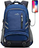 Backpack Bookbag for School College Laptop Travel Student ,Fit Laptop Up to 15.6 inch Multi Compartment with USB Charging Port Anti theft, Gift for Men Women (Blue)