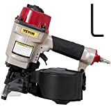 VEVOR Pneumatic Nail Gun CN55, Professional Coil Nailer Maximum Fastener Length 2 in, Siding Nailer with Adjustable PC Magazine Coil Siding Nailer 15 Degree for Wood Working Fast and Hard