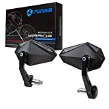 FENRIR CNC Aluminum Alloy Cafe Racer Black Motorcycle Bar End Mirrors Side 22MM 7/8' Inch Handlebar Mirror Universal Rear View For M8/M6 Standard Super Sport Naked Street Bike Cruiser Scooter Minimoto