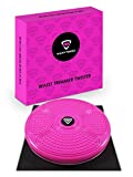 MANYTONEZ Ab Stomach Waist Trimmer Twist Board Machine - Large 14 inch Abdominal Exercise Equipment Disc with Workout Floor Mat - for Slimming and Strengthening Abs Core at Home, Office