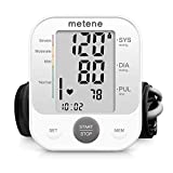 Metene Blood Pressure Monitor Upper Arm BP Cuff Machine, Automatic High Blood Pressure Machine Kit with Cuff 22-40cm, Pulse Rate Monitor for Home Use