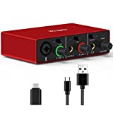 USB Audio Interface Solo(24Bit/96kHz)+48V Phantom Power for Computer Recording Podcasting and Streaming Plug and Play Noise-Free Wrugste XLR Audio Interface for Content Creators Musicians and More.