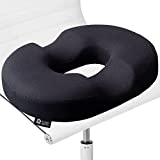 Donut Pillow Hemorrhoid Tailbone Cushion – Small Black Seat Cushion Pain Relief for Coccyx, Prostate, Sciatica, Pelvic Floor, Pressure Sores, Pregnancy, Perineal Surgery, Postpartum Recovery
