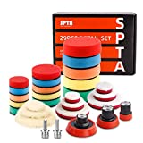 SPTA 29pcs Drill Buffing Pad Detail Polishing Pad Mix Size Kit with 5/8-11 Thread Backing pad & Adapters for Car Sanding, Polishing, Waxing, Sealing Glaze