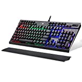 Redragon K550 Mechanical Gaming Keyboard, RGB LED Backlit with Brown Switches, Macro Recording, Wrist Rest, Volume Control, Full Size, Yama, USB Passthrough for Windows PC Gamer (Black)