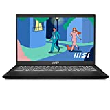MSI Modern 15 15.6' Ultra Thin & Light Business Laptop: Intel Core i5-1235U Intel Iris Xe 8GB DDR4 512GB NVMe SSD, 180-Degree Lay-Flat, USB Type-C, MicroSD Card Reader, Win 11 Home: Black B12M-014