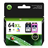 ColorKing Remanufactured Ink Cartridge Replacement for HP 64XL 64 XL Ink Cartridge for HP Envy Photo 7855 7858 7155 6255 7164 7864 7158 7160 6252 5542 Printer ( 1 Black, 1 Tri-Color )