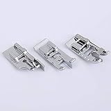YRDQNCraft 3pcs Sewing Machine Presser Foot Set-1/4 inch Quilting Patchwork Presser Foot with Edge Guide,Stitch in Ditch Foot /Professional Overcast Presser Foot for Low Shank Singer, Brother