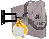 Clicks Depot Premium Outdoor TV Cover 44 to 46 inches with Bottom Cover, Weatherproof and Dustproof Outdoor TV Enclosure for Outside LED, LCD, OLED Flat Screen TVs, Grey