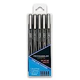 Prismacolor 14171 Premier Fine Line Illustration Markers, Assorted Fine Tips, Black, 5-Count