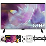 Samsung QN32Q60AA 32 Inch QLED HDR 4K UHD Smart TV Bundle with Premiere Movies Streaming + Deco Mount 19-45 inch Slim Flat Wall Mount Kit + 6-Outlet Surge Adapter + 2X 6FT 4K HDMI 2.0 Cable