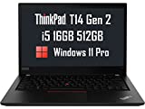 2022 Lenovo ThinkPad T14 14' FHD (Intel 4-Core i5-1135G7, 16GB RAM, 512GB PCIe SSD, UHD Graphics) IPS Business Laptop, Backlit, Fingerprint, 2 x Thunderbolt 4, Webcam, 3-Year Warranty, Windows 11 Pro