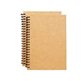Spiral Sketch Book Large Notebook Kraft Cover Blank Sketch Pad Wirebound Sketching for Drawing Painting 8.5x11-Inch (2 Pack) 200 Sheets, 100 Sheets, 200Pages Each