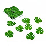 48pcs Edible Tropical Turtle Leaves Cupcake toppers, Palm Leaf Cake Topper, Edible Wafer Paper Leaf Cake Decoration for Hawaii Aloha Jungle Summer Theme Wedding Birthday Baby Shower Party