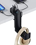 4 in 1 Headphone Hanger Stand Under Desk, 4 Multi USB Port Hub with USB Charging Station, USB Splitter for Laptop Desktop, Gaming Desk Accessories Organizers and Storage Gifts for Men