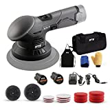 Cordless Car Buffer Polisher, SPTA Polisher with 2Pcs 12V Lithium Rechargeable Battery Brushless Polisher with Variable Speed, Portable Polisher with Polishing Pads Kit For Buffing/Polishing/Sanding