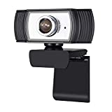 Computer Webcam with Microphone 1080P by Comix, HD Streaming Computer USB Camera for PC Laptop Zoom Conference Skype Video Calling Compatible with Mac OS, Windows, Android TV, Sliver+Black