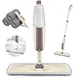 Spray Mop for Floor Cleaning, HOMTOYOU Floor Mop with a Refillable Bottle and 3 Washable Microfiber Pads, Dry Wet Spray Mop for Home Kitchen Hardwood Laminate Wood Vinyl Ceramic Tiles Floor Cleaning