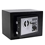 Yuanshikj Electronic Deluxe Digital Security Safe Box Key Keypad Lock Home Office Hotel Business Jewelry Gun Cash Use Storage money (Black 1)