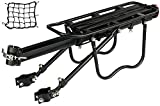 DIRZA Rear Bike Rack Bicycle Cargo Rack Quick Release Adjustable Alloy Bicycle Carrier 115 lbs Capacity Easy to Install Black