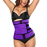 Aniywn Waist Trimmer Belt for Women,Slimming Body Shaper Sports Girdles Workout Abdomen Belt Purple
