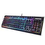 Gigastone GK-12 Gaming Keyboard, LED RGB Backlit Keys, Tactile Brown Switches Mechanical Keyboard, Precise Tactile Feedback, Full Anti-Ghosting, 104 Keys, Black