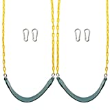 Sunnyglade 2PCS Swings Seats Heavy Duty with 66' Chain, Playground Swing Set Accessories Replacement with Snap Hooks, Support 250lb (Green)