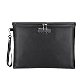 Fireproof Document Bag with Lock, ZOOPIP 14.3'x10.2' Fireproof and Waterproof Money Bag with Zipper Closure, Storage Pouch for A4 Letter Size Document, Cash, Cell Phone, Tablet, Credit Card,Passport