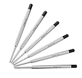 BASTION Pen Refill Ballpoint Black (6X) | Replacement for All Bastion Bolt Action Pens | Standard Pen Ink Refills Cartridge (Black 6 pc)