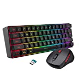 Snpurdiri 2.4G Wireless Gaming Keyboard and Mouse Combo , Include Mini 60% Merchanical Feel Keyboard , Ergonomic Design Wireless Mouse
