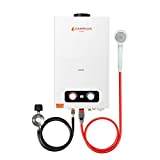 Camplux 2.64 GPM Tankless Propane Water Heater, Outdoor Portable Gas Water Heater with Overheating Protection, Instant Propane Hot Water Heater for RV, Camping, Cabins, Barns, White