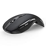 Folding Wireless Optical Mouse TECKNET 2.4G Portable Mouse with USB Nano Receiver for Notebook, PC, Laptop, Computer, 18 Month Battery Life, 3 Adjustable DPI Levels: 2000/1500/1000 DPI (Black)
