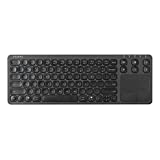 SANWA Multi Device Bluetooth Keyboard with Touchpad, Rechargeable Keypad with Trackpad for Laptop Desktop Computer PC iPad/iPhone Tablet, Compatible with MacBook, Windows, Android, iOS, Black