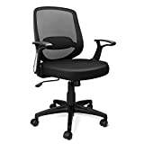 KOLLIEE Mid Back Mesh Office Chair Ergonomic Swivel Black Desk Office Chair Flip Up Armrests with Lumbar Support Adjustable Height Computer Task Chairs